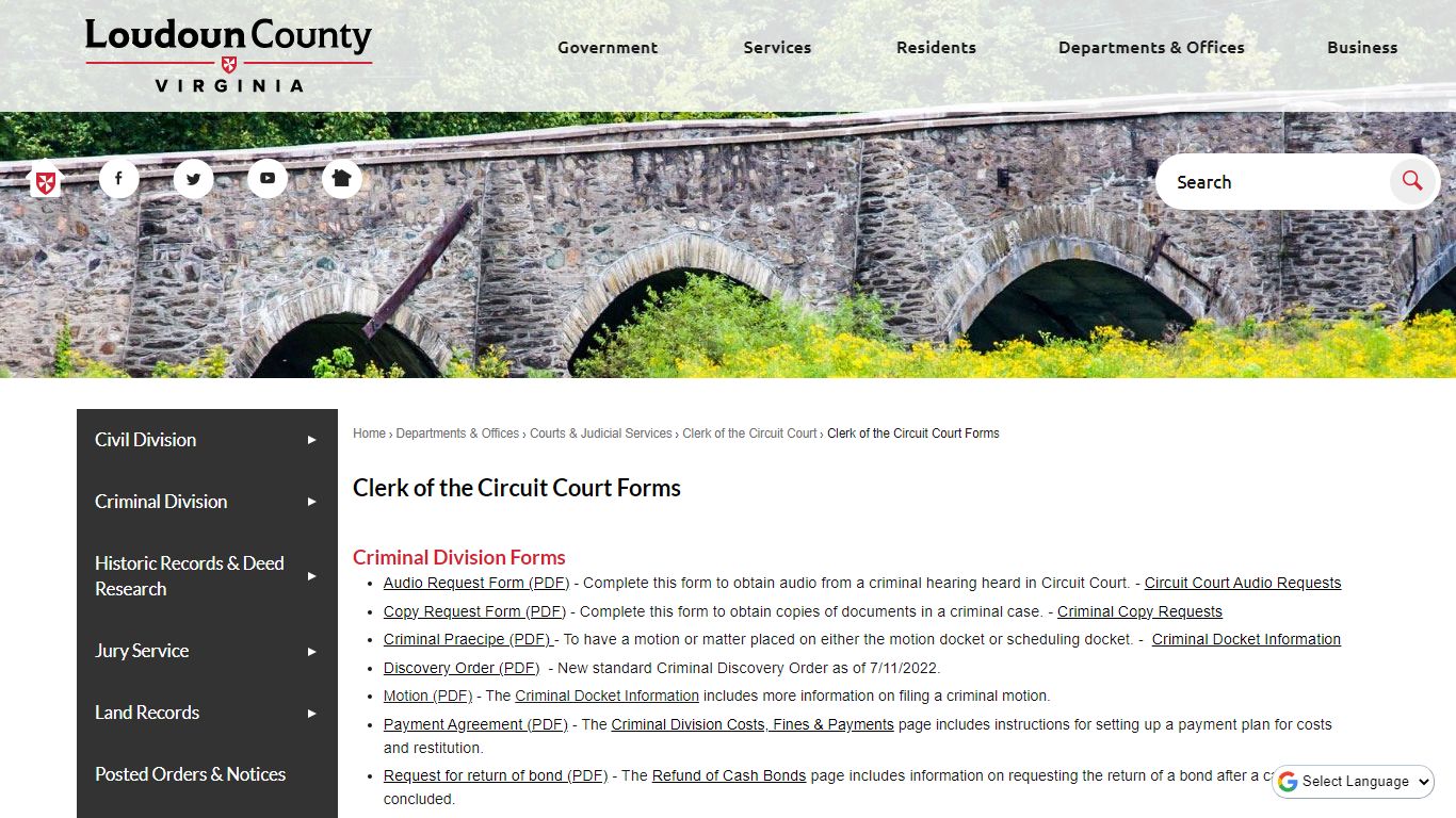 Clerk of the Circuit Court Forms | Loudoun County, VA - Official Website